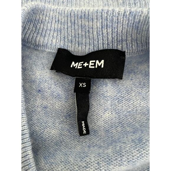 ME+EM Blue Layered Cashmere Twinset Sweater - Picture 12 of 14